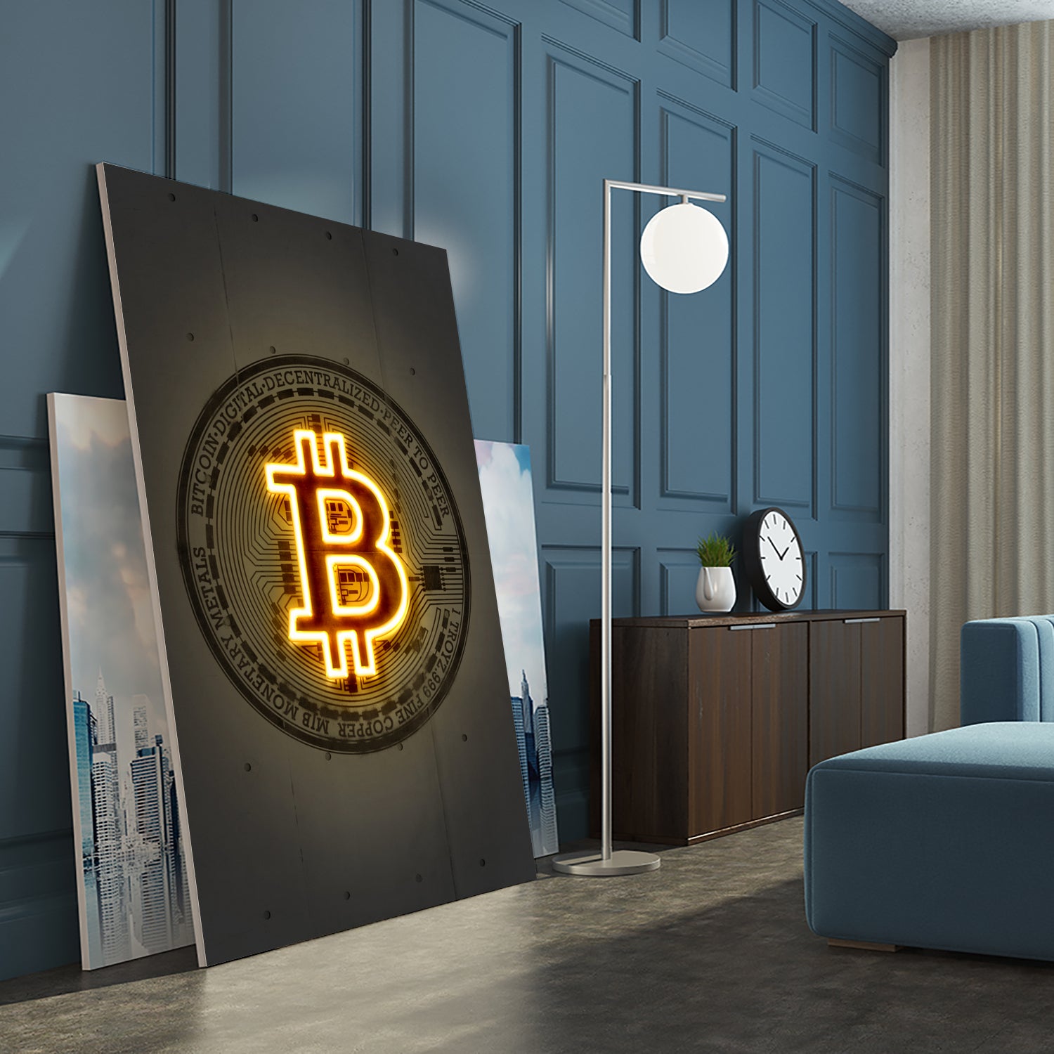 Bitcoin by Octavian Mihai Mielu on GIANT ART - yellow digital drawing