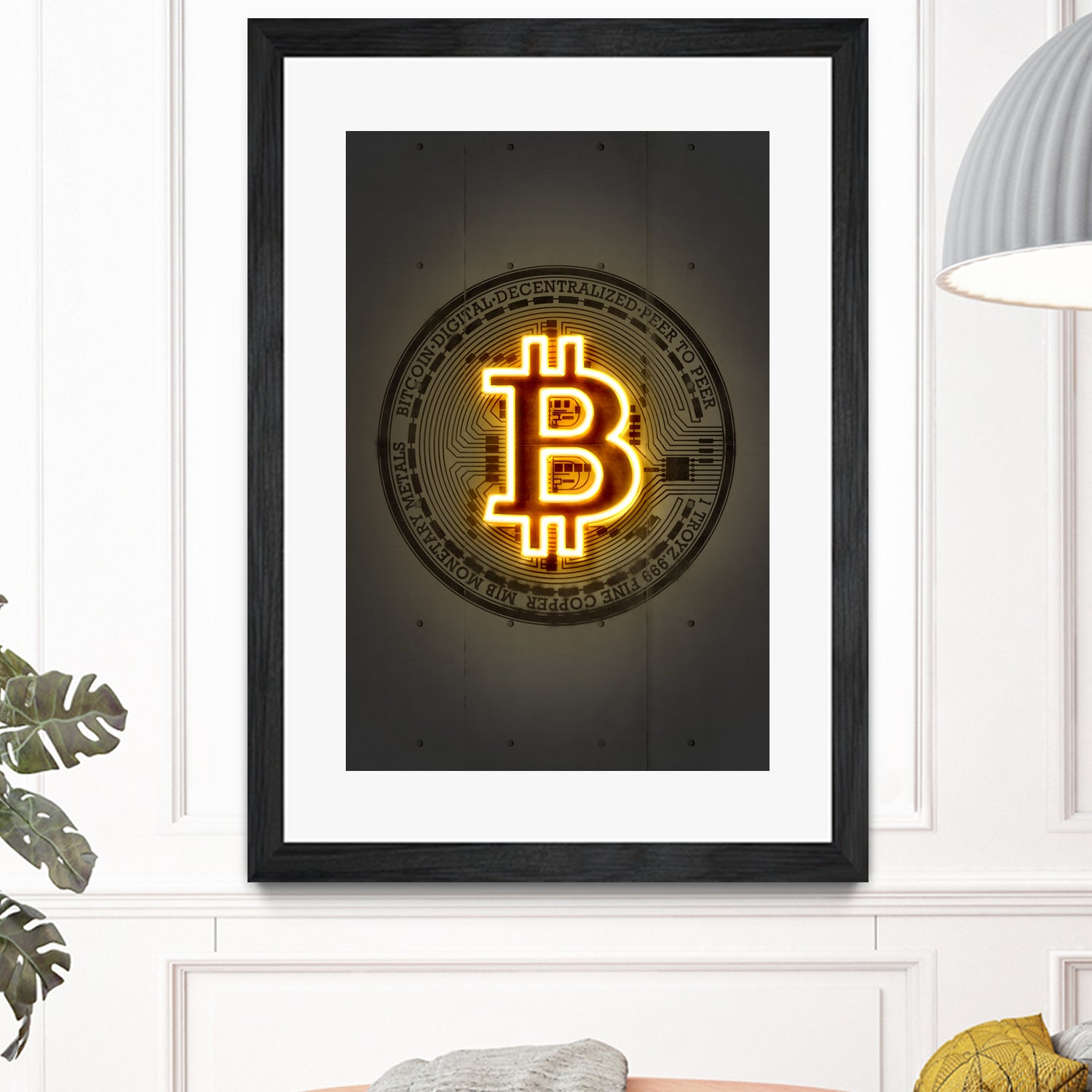 Bitcoin by Octavian Mihai Mielu on GIANT ART - yellow digital drawing