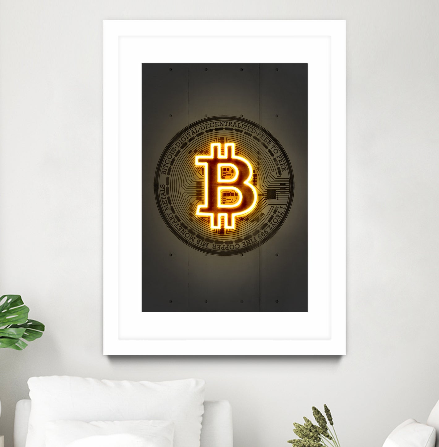 Bitcoin by Octavian Mihai Mielu on GIANT ART - yellow digital drawing