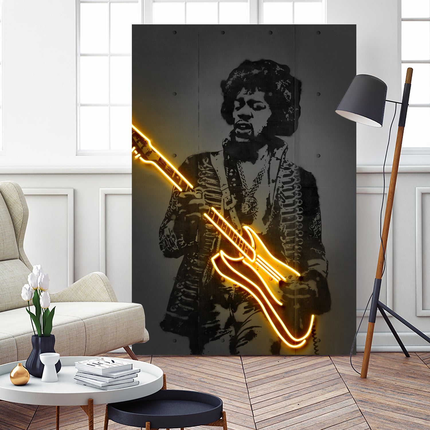 Jimi by Octavian Mihai Mielu on GIANT ART - yellow digital drawing