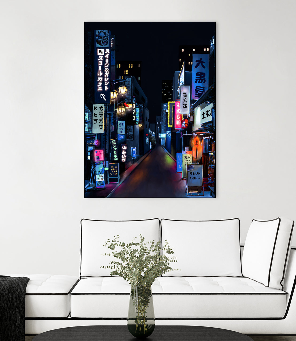 Tokyo Lights by Elena Stein on GIANT ART - blue digital painting