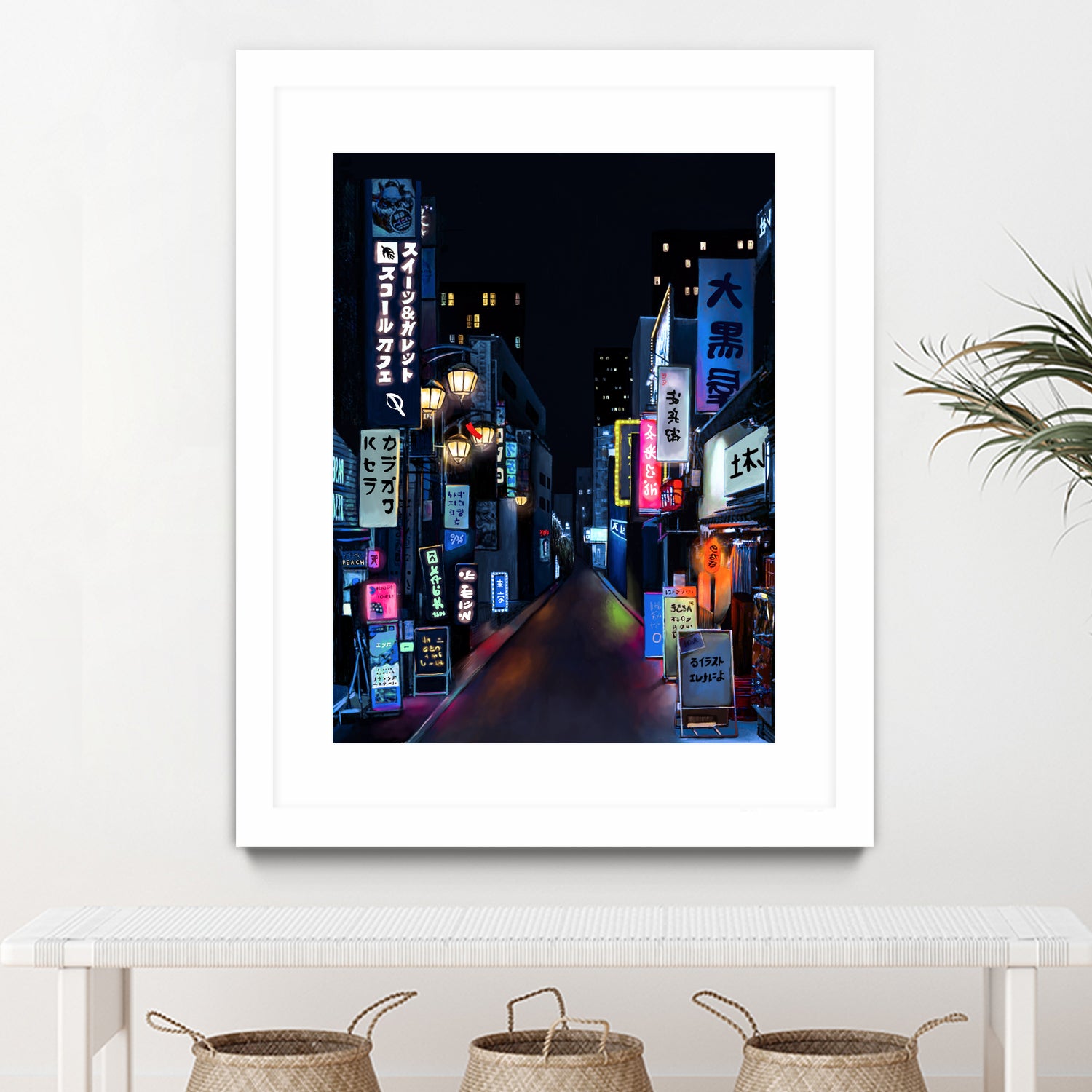 Tokyo Lights by Elena Stein on GIANT ART - blue digital painting