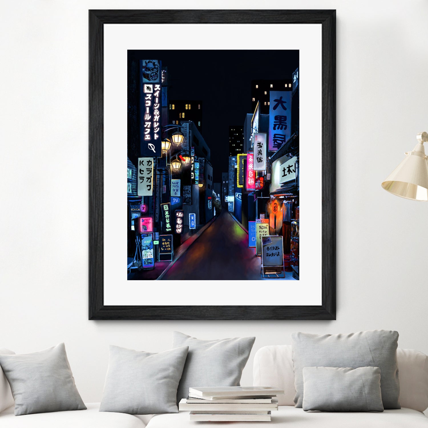 Tokyo Lights by Elena Stein on GIANT ART - blue digital painting