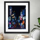 Tokyo Lights by Elena Stein on GIANT ART - blue digital painting