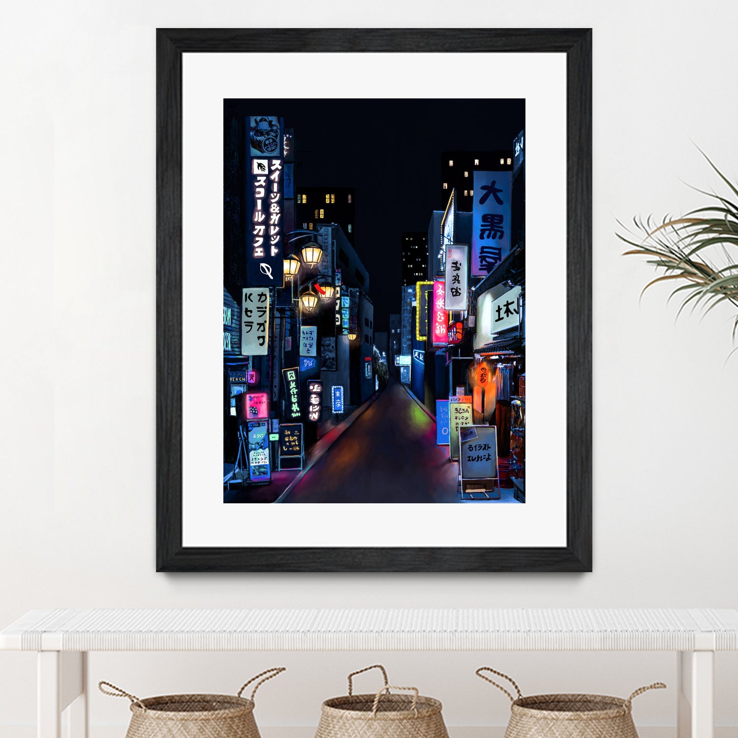 Tokyo Lights by Elena Stein on GIANT ART - blue digital painting