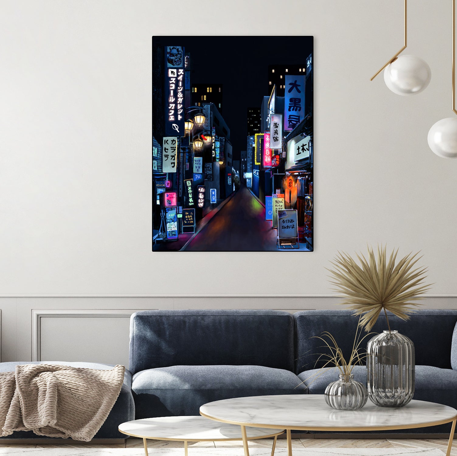 Tokyo Lights by Elena Stein on GIANT ART - blue digital painting