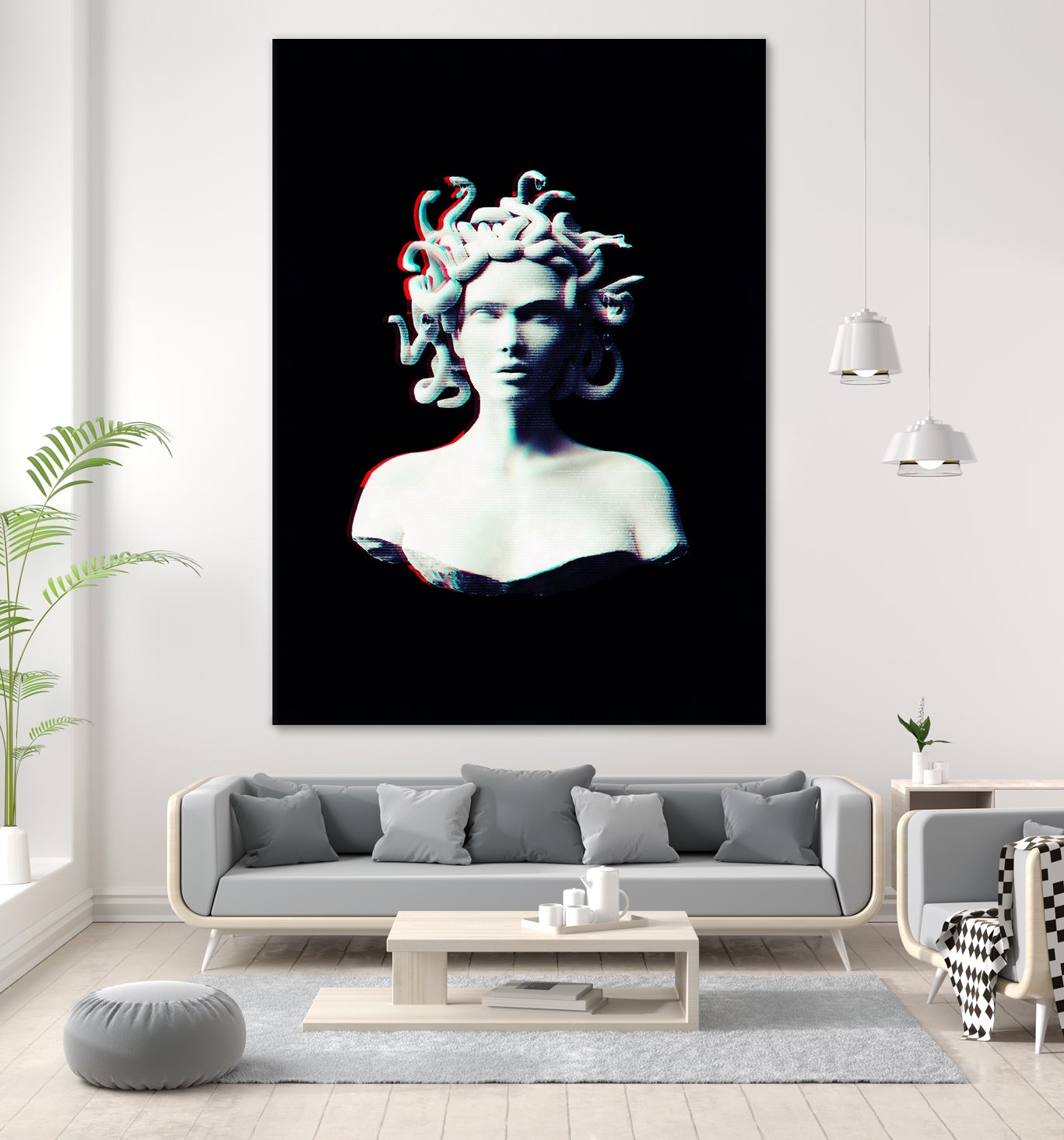 Medusa glitch by Menelaos Trompoukis on GIANT ART - black digital painting