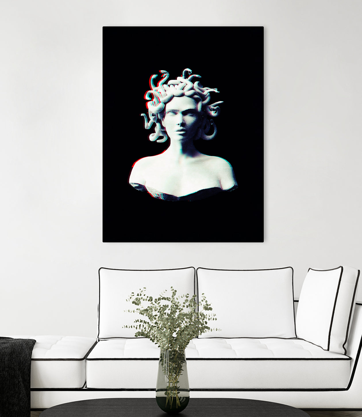 Medusa glitch by Menelaos Trompoukis on GIANT ART - black digital painting