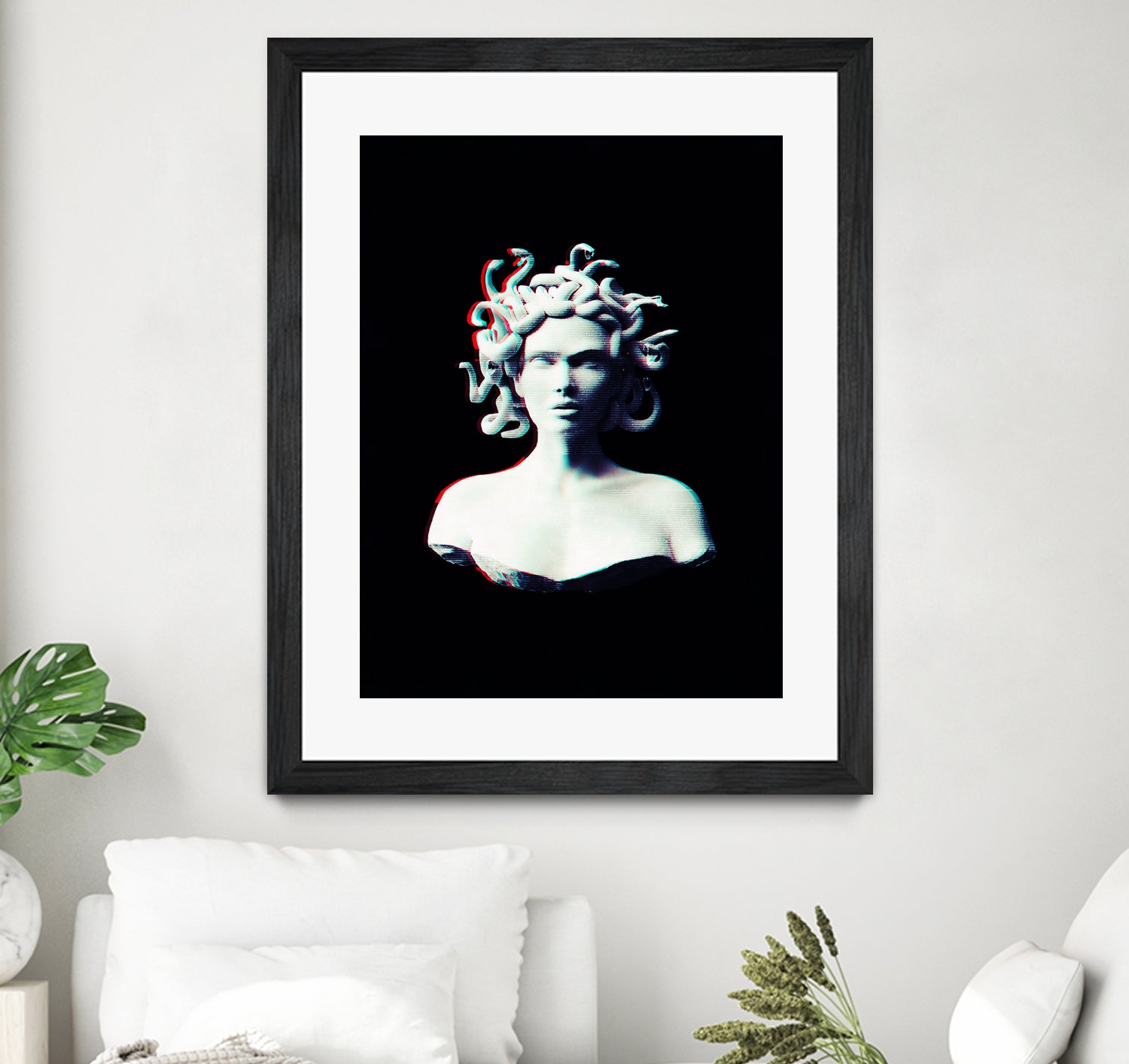 Medusa glitch by Menelaos Trompoukis on GIANT ART - black digital painting