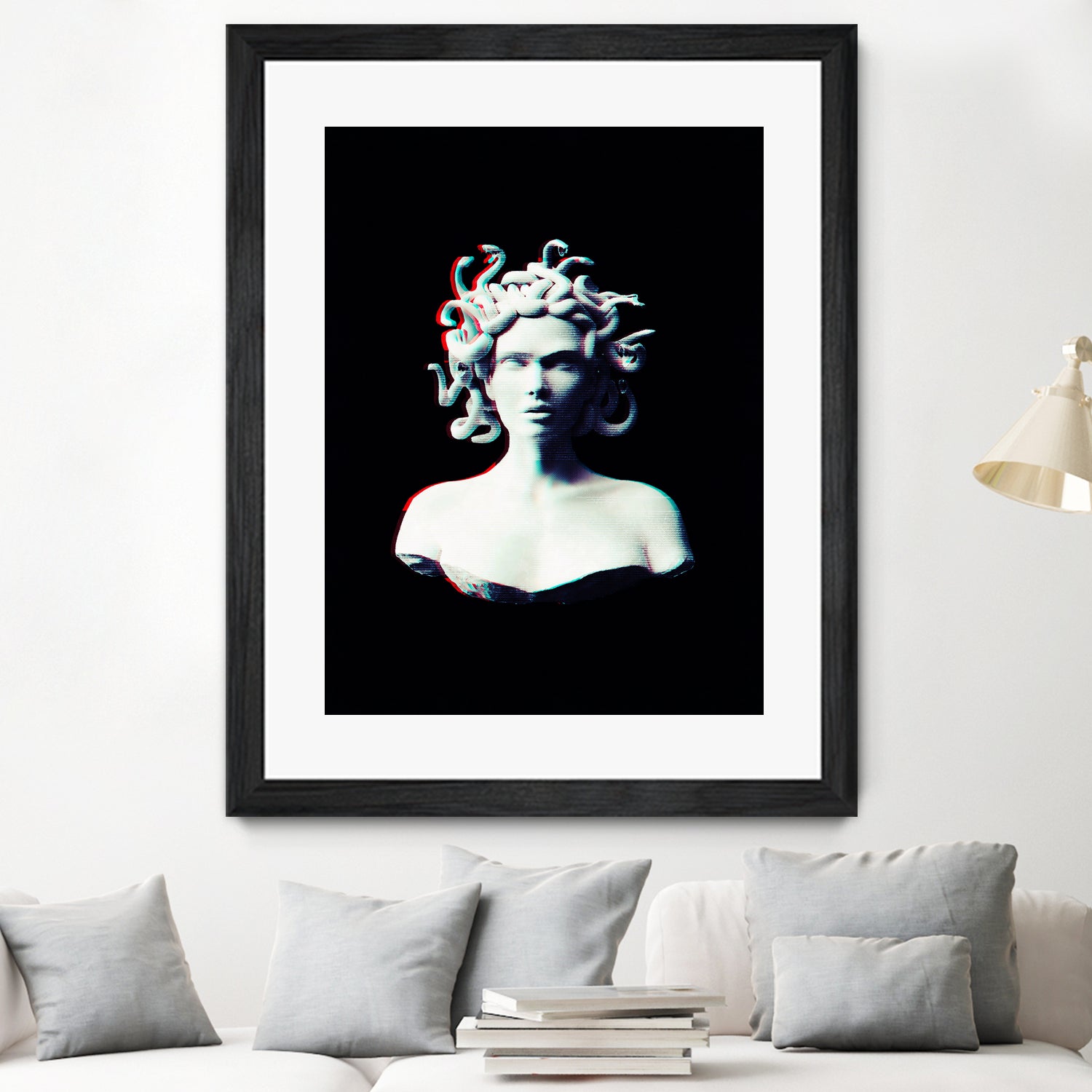 Medusa glitch by Menelaos Trompoukis on GIANT ART - black digital painting