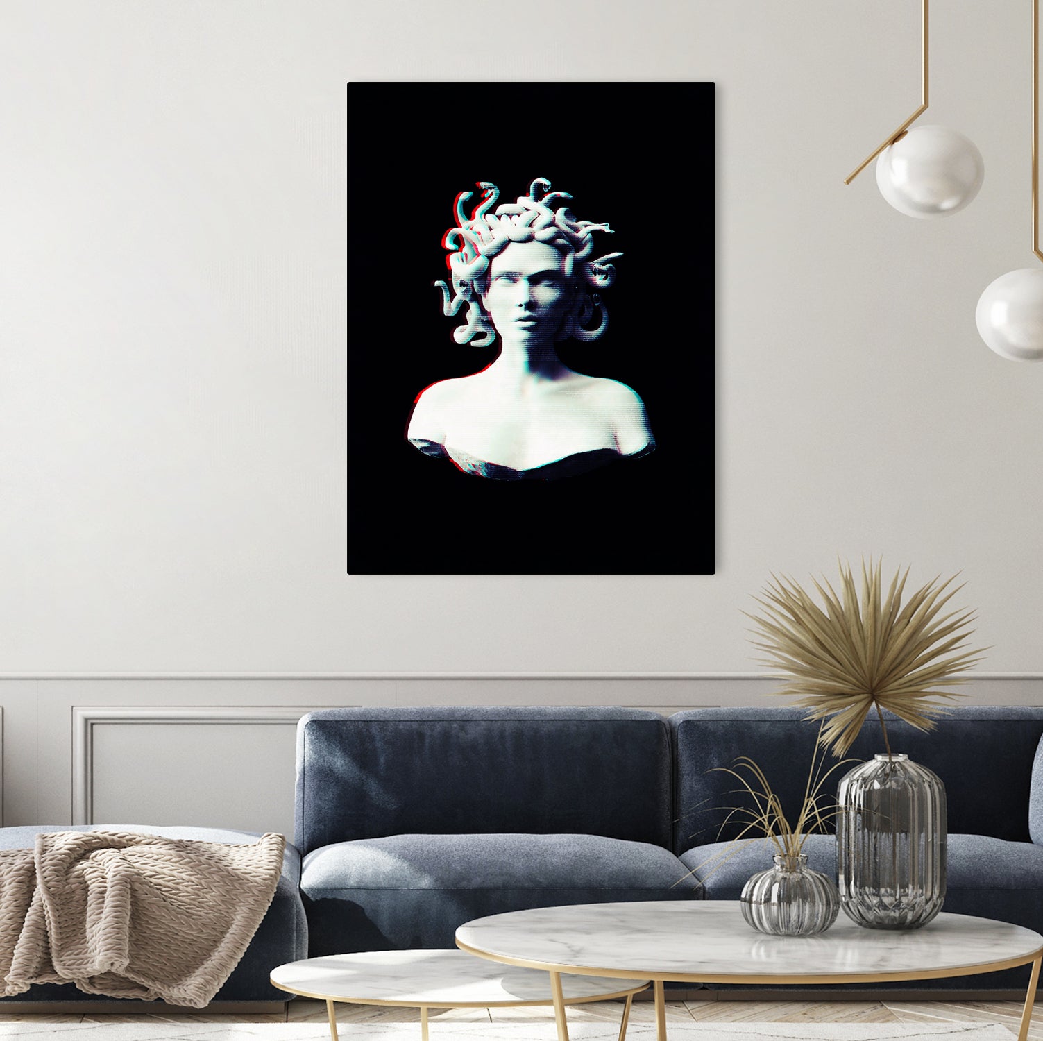 Medusa glitch by Menelaos Trompoukis on GIANT ART - black digital painting