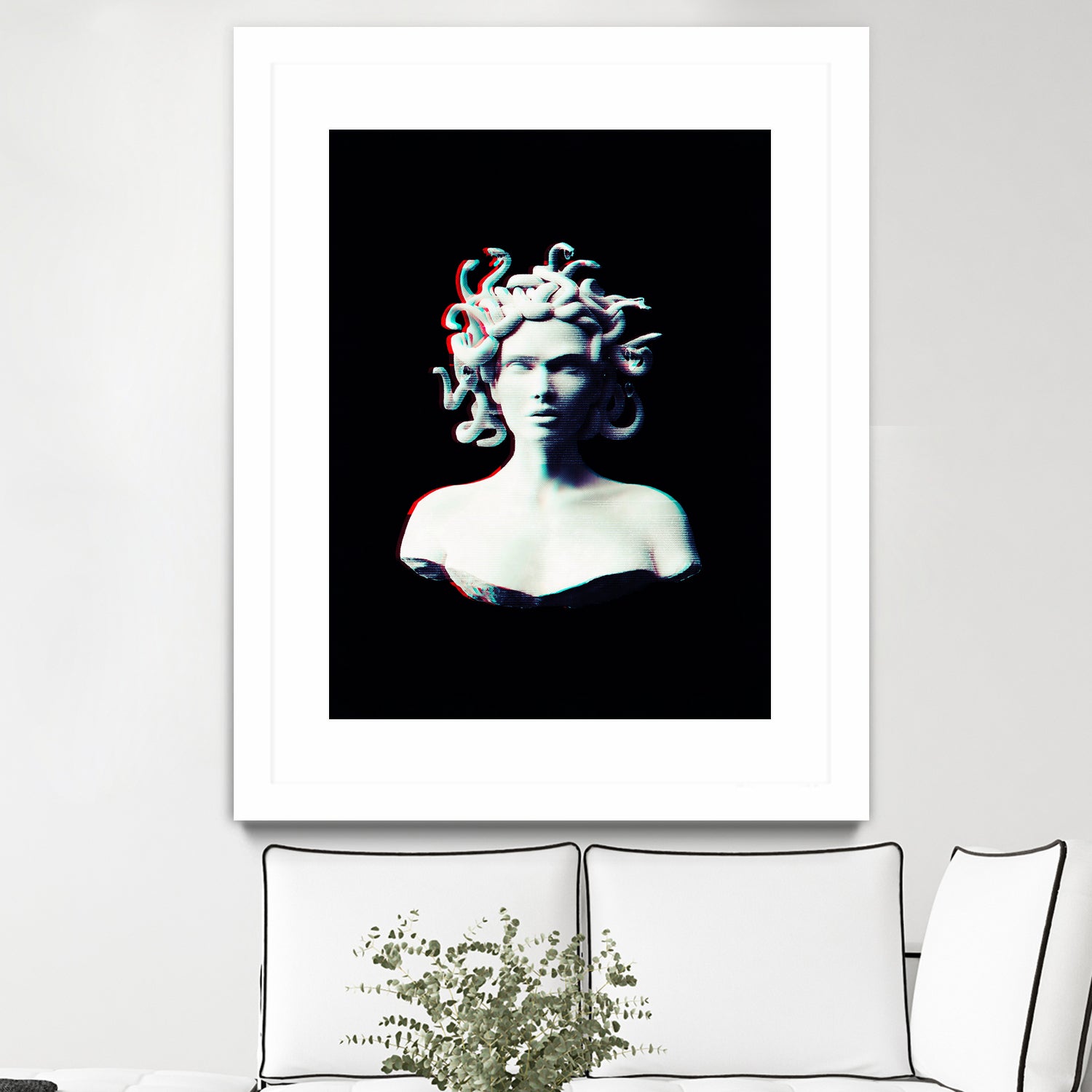 Medusa glitch by Menelaos Trompoukis on GIANT ART - black digital painting