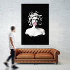 Medusa blowing pink bubblegum bubble by Menelaos Trompoukis on GIANT ART - black digital painting