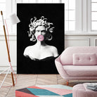 Medusa blowing pink bubblegum bubble by Menelaos Trompoukis on GIANT ART - black digital painting