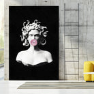 Medusa blowing pink bubblegum bubble by Menelaos Trompoukis on GIANT ART - black digital painting