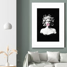 Medusa blowing pink bubblegum bubble by Menelaos Trompoukis on GIANT ART - black digital painting