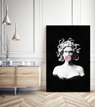 Medusa blowing pink bubblegum bubble by Menelaos Trompoukis on GIANT ART - black digital painting