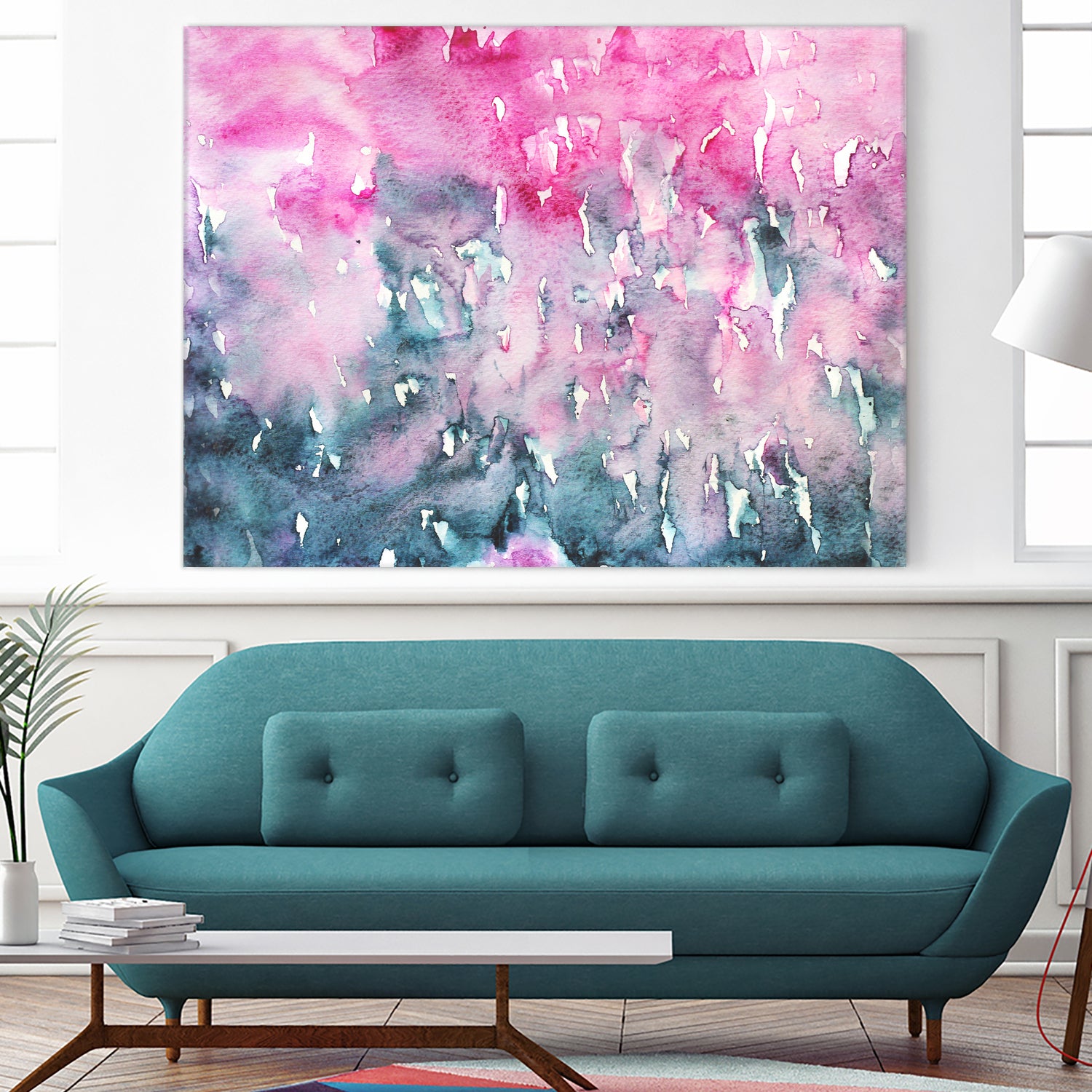 When indigo loves pink || watercolor by Katerina Izotova on GIANT ART - pink mixed media