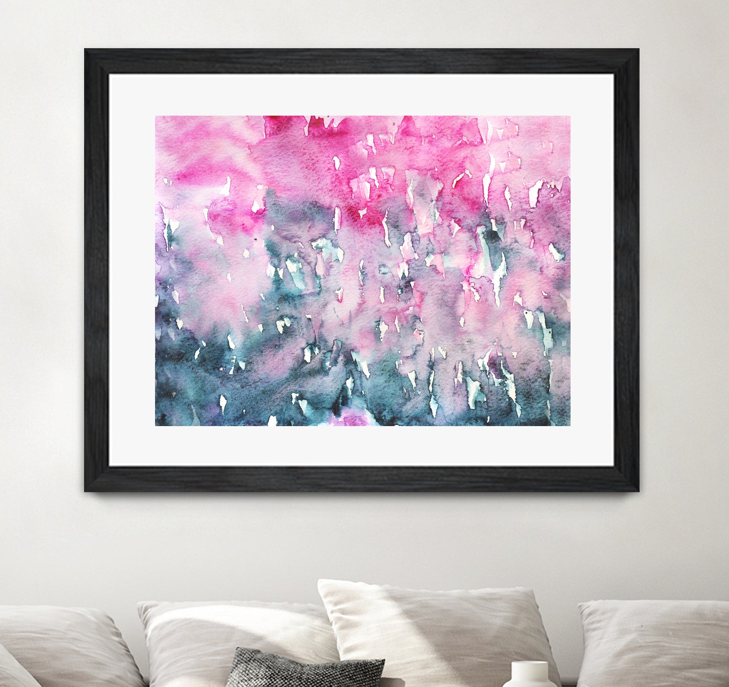 When indigo loves pink || watercolor by Katerina Izotova on GIANT ART - pink mixed media