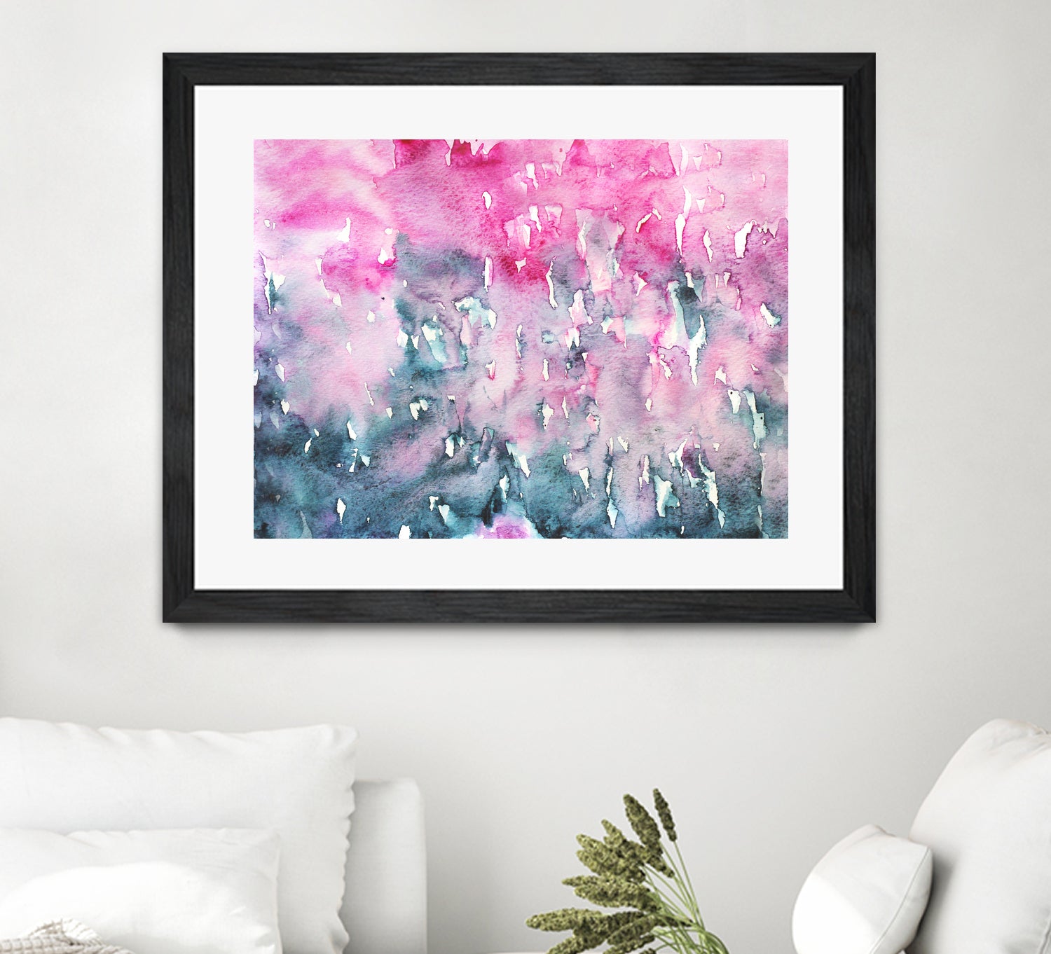 When indigo loves pink || watercolor by Katerina Izotova on GIANT ART - pink mixed media