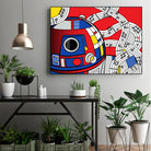 Star Wars Pop Art - R2D2 Abstract by Thomas Bergmann on GIANT ART - red digital painting