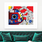 Star Wars Pop Art - R2D2 Abstract by Thomas Bergmann on GIANT ART - red digital painting