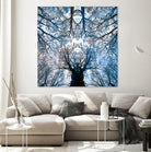 Meditative power of forest by SILVIA WISCHEROPP on GIANT ART - blue photo illustration