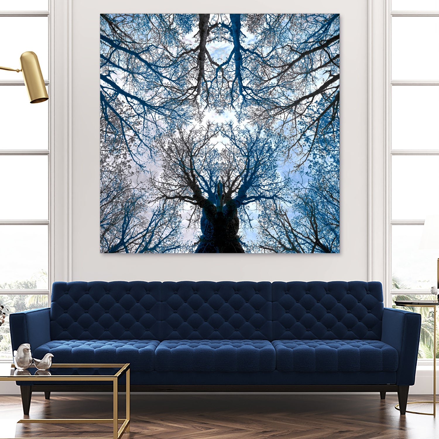 Meditative power of forest by SILVIA WISCHEROPP on GIANT ART - blue photo illustration