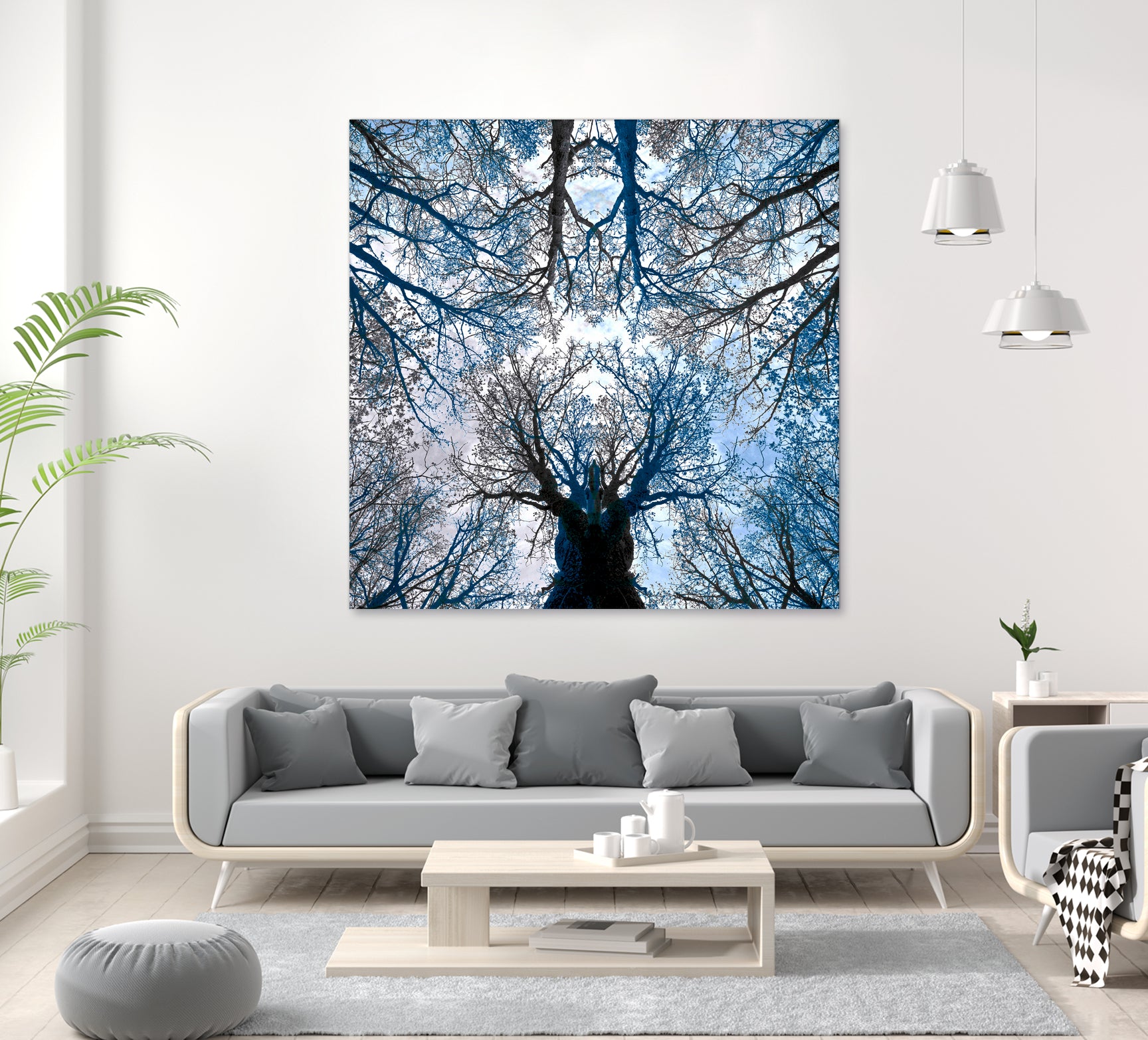 Meditative power of forest by SILVIA WISCHEROPP on GIANT ART - blue photo illustration