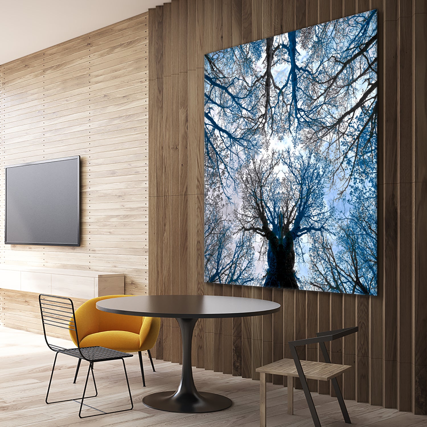 Meditative power of forest by SILVIA WISCHEROPP on GIANT ART - blue photo illustration