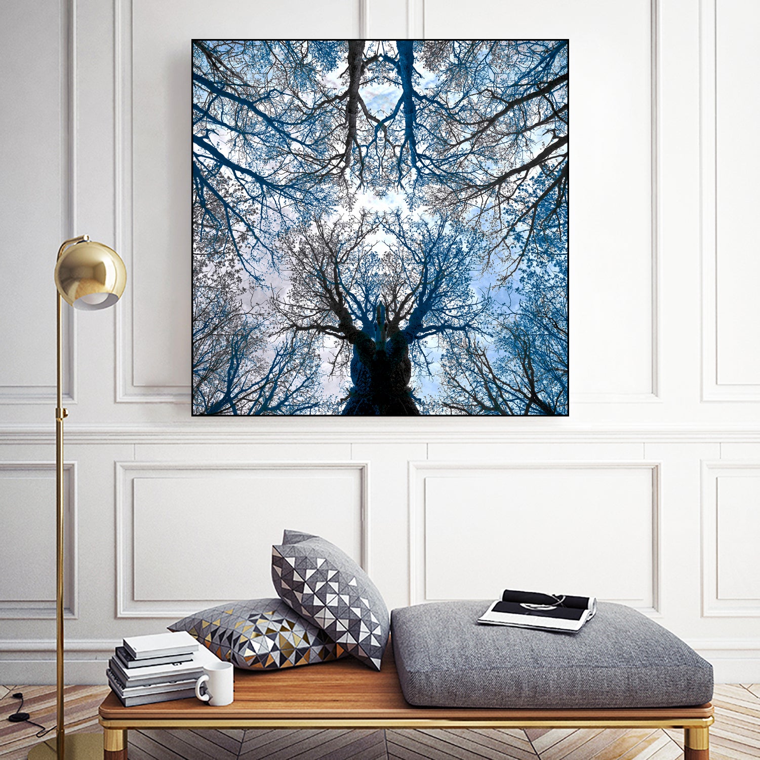 Meditative power of forest by SILVIA WISCHEROPP on GIANT ART - blue photo illustration