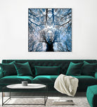 Meditative power of forest by SILVIA WISCHEROPP on GIANT ART - blue photo illustration