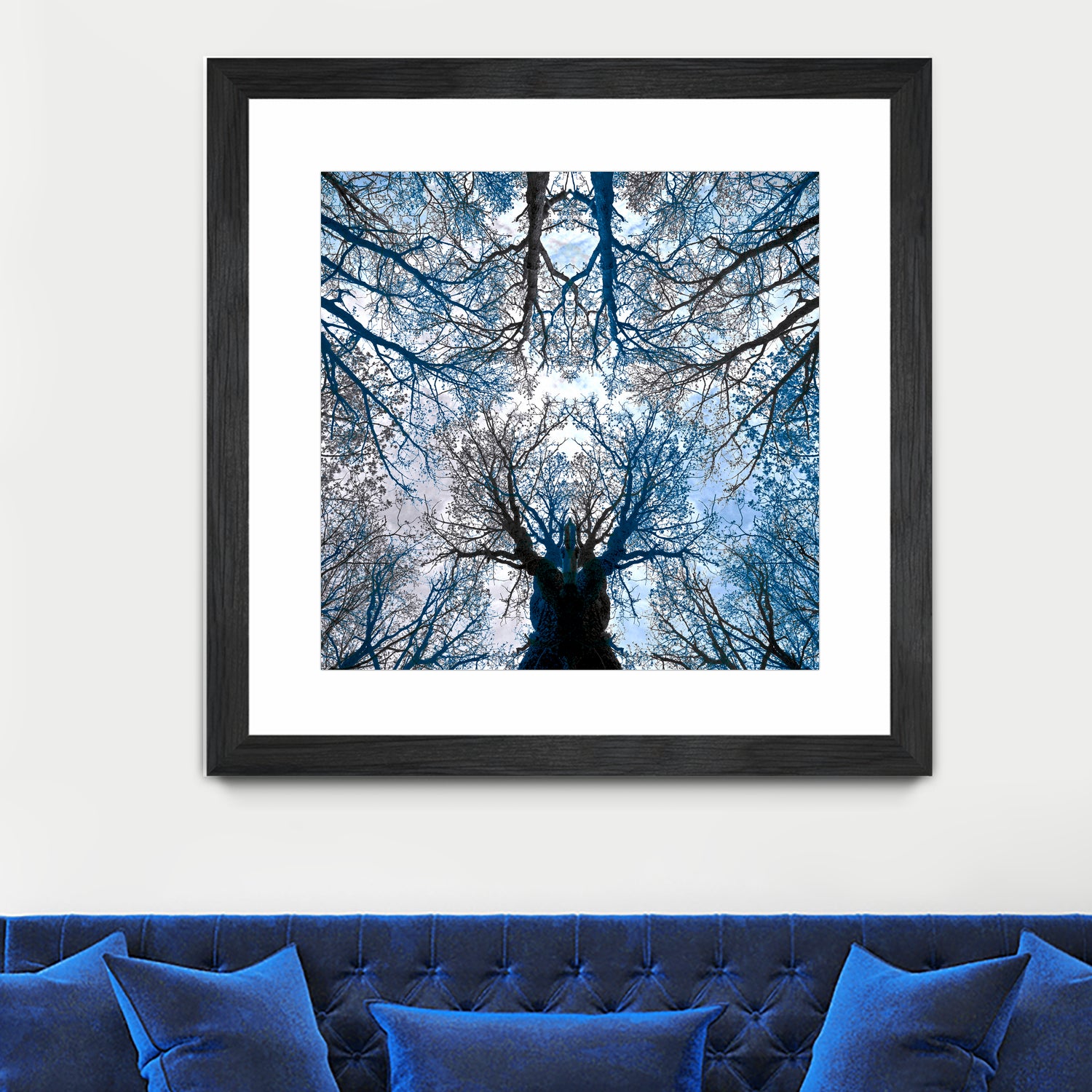 Meditative power of forest by SILVIA WISCHEROPP on GIANT ART - blue photo illustration