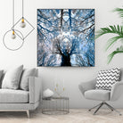 Meditative power of forest by SILVIA WISCHEROPP on GIANT ART - blue photo illustration