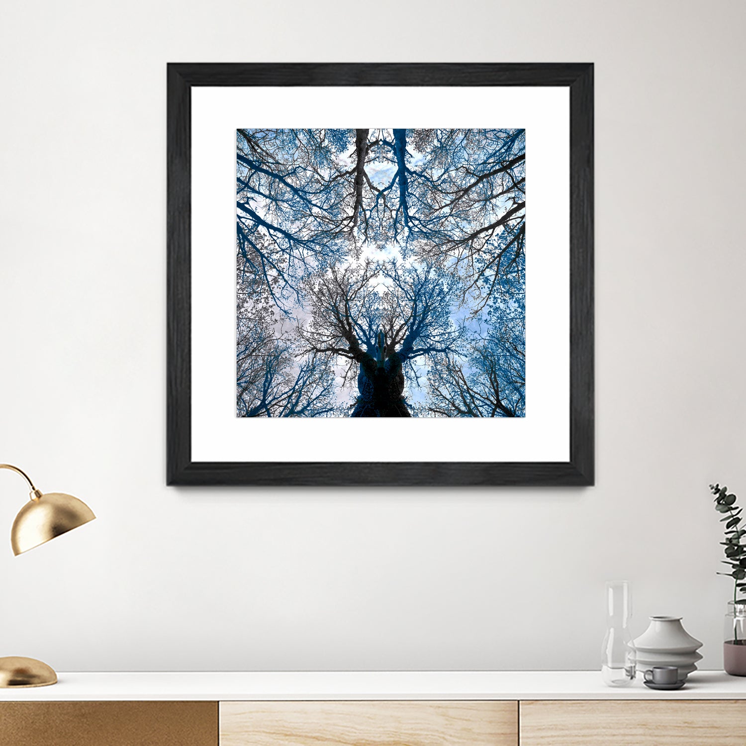 Meditative power of forest by SILVIA WISCHEROPP on GIANT ART - blue photo illustration