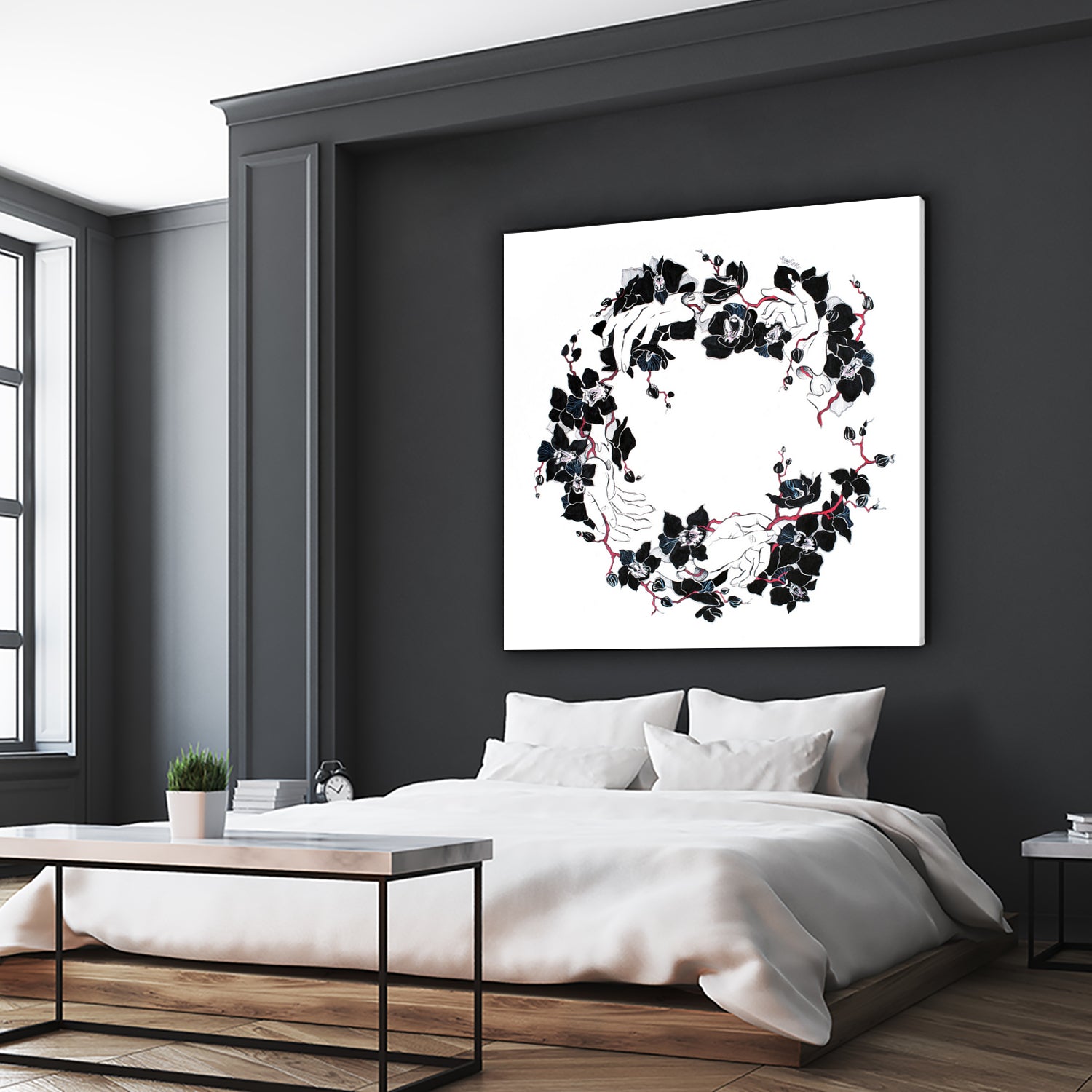 Black Orchid by Viktoria Sevastyanova on GIANT ART - white typography