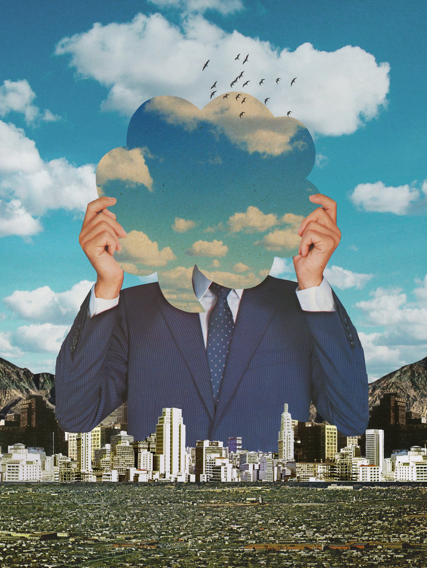 The Cloud Catcher by Sammy Slabbinck on GIANT ART - blue photo illustration