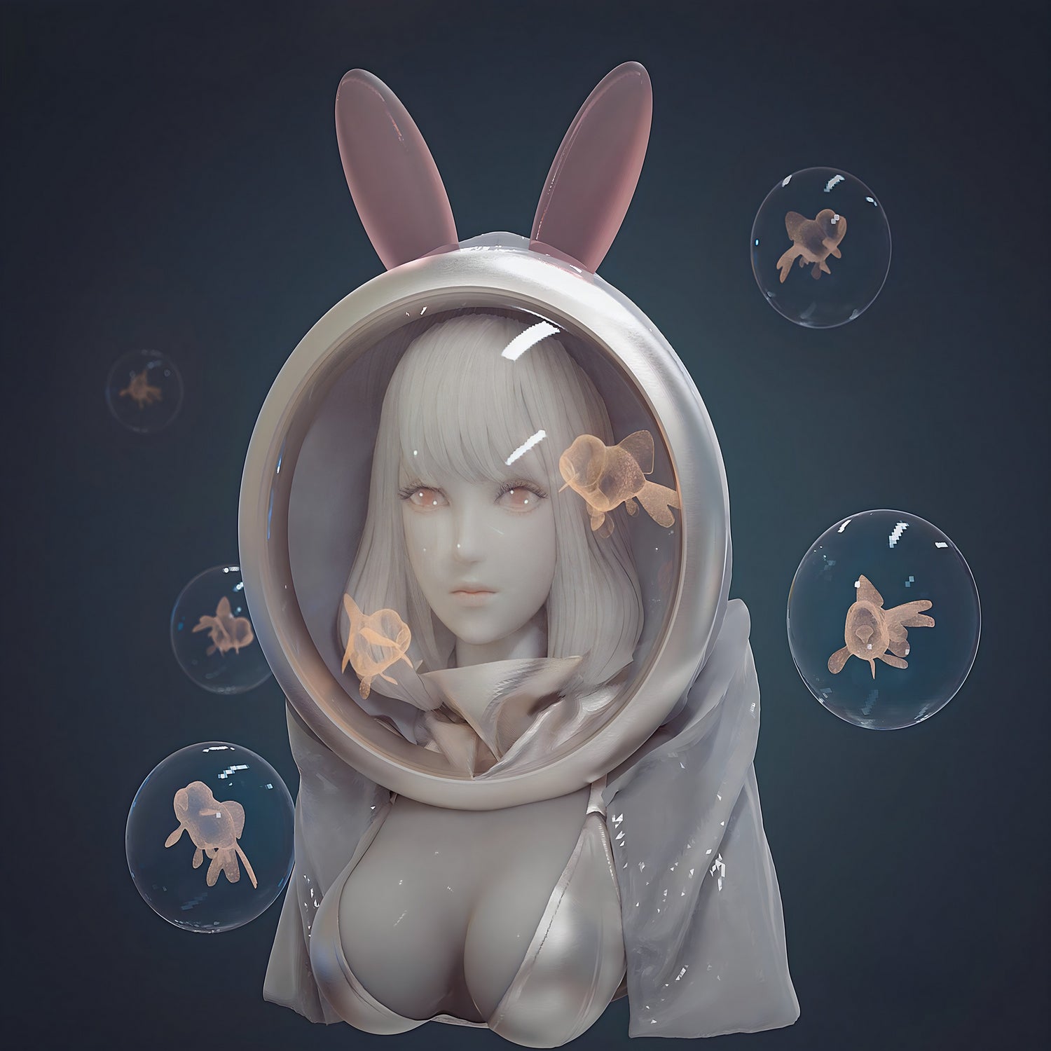 Maiden of the Depths by Yi Ou on GIANT ART - white 3d art