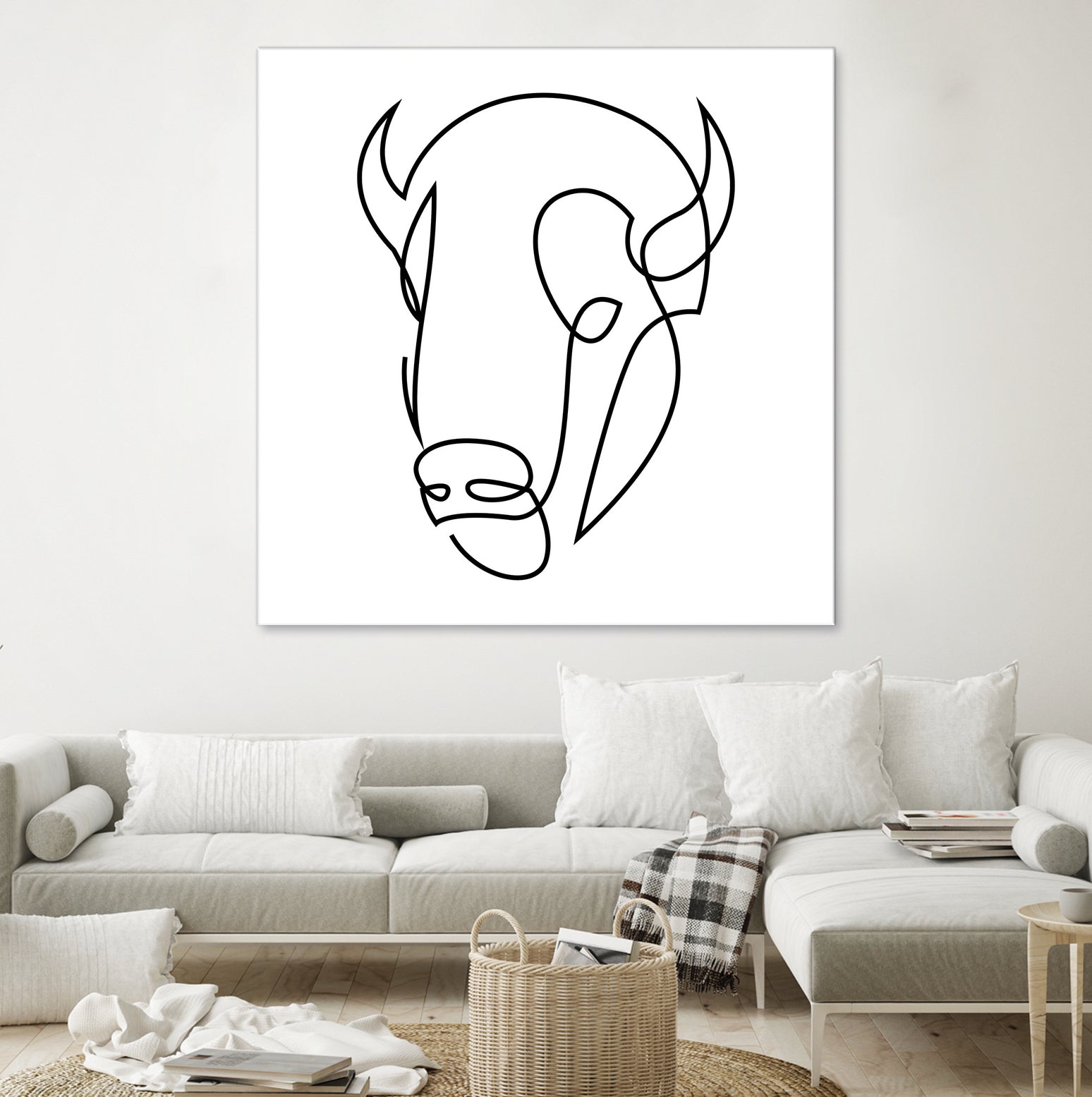 antiquity - one line bull art by Andrew Strugallo on GIANT ART - white digital drawing