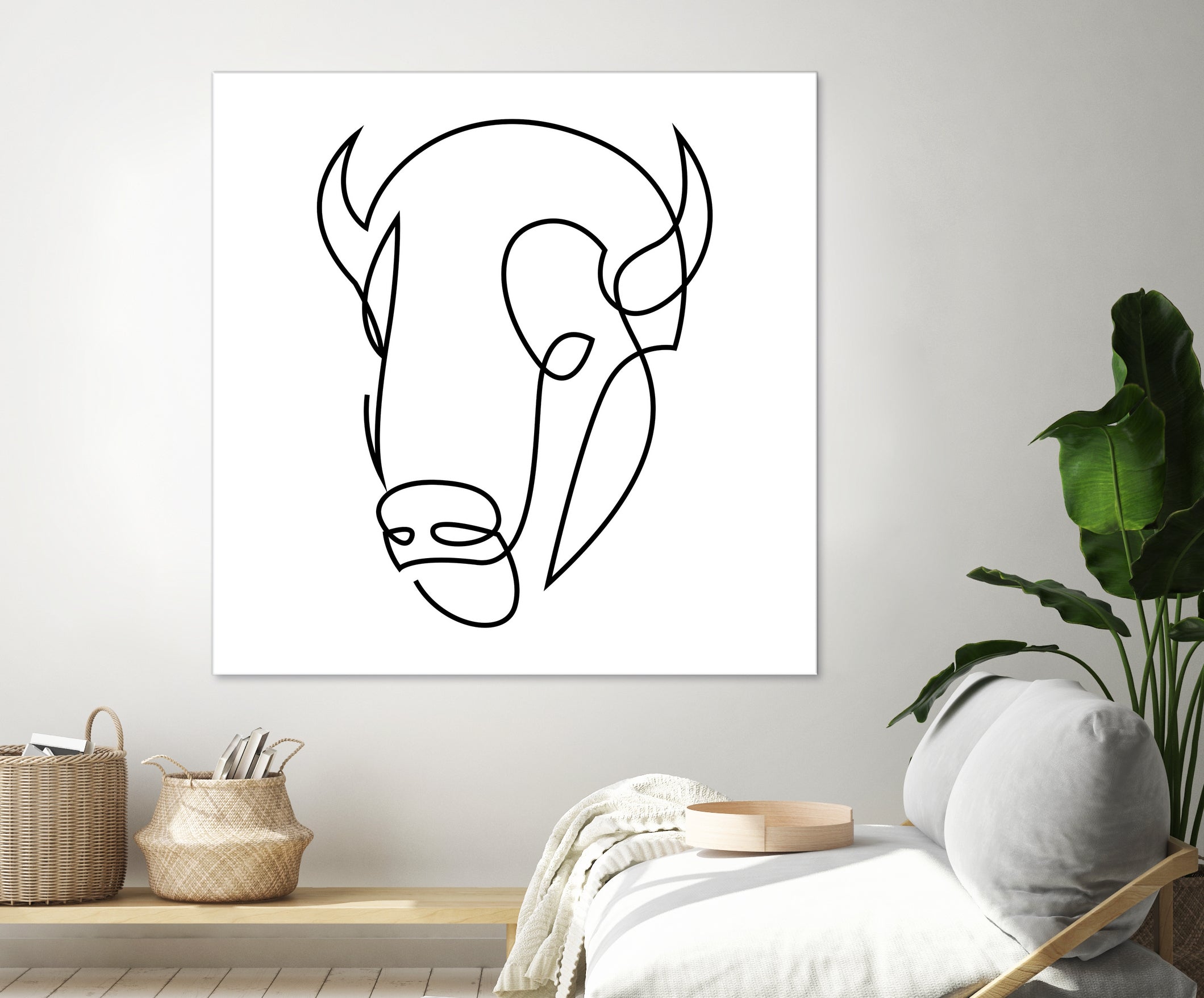 antiquity - one line bull art by Andrew Strugallo on GIANT ART - white digital drawing