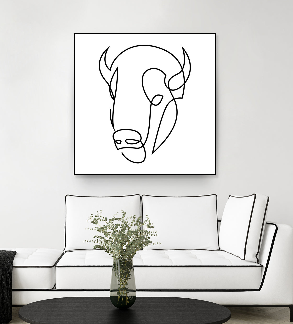 antiquity - one line bull art by Andrew Strugallo on GIANT ART - white digital drawing