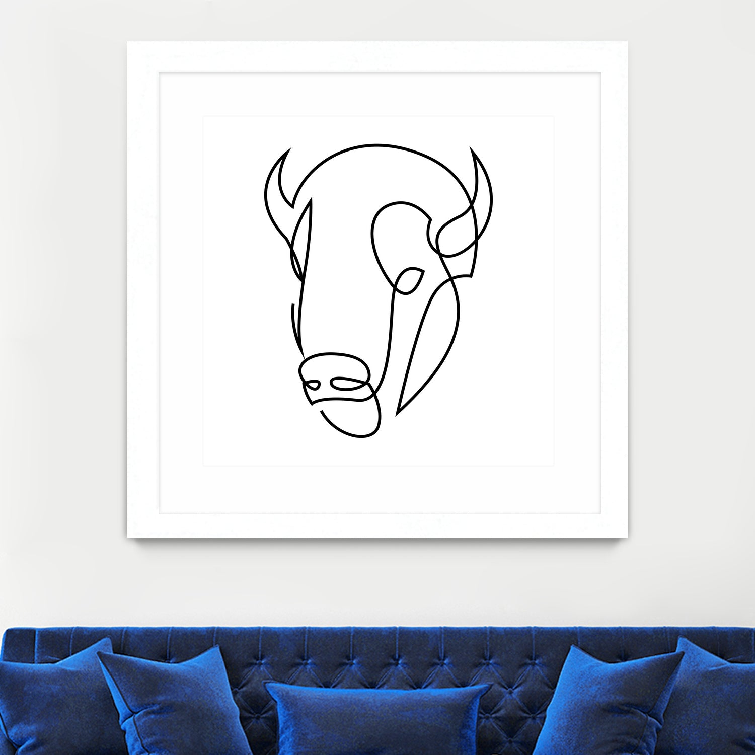 antiquity - one line bull art by Andrew Strugallo on GIANT ART - white digital drawing