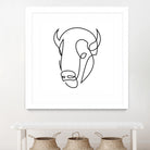 antiquity - one line bull art by Andrew Strugallo on GIANT ART - white digital drawing