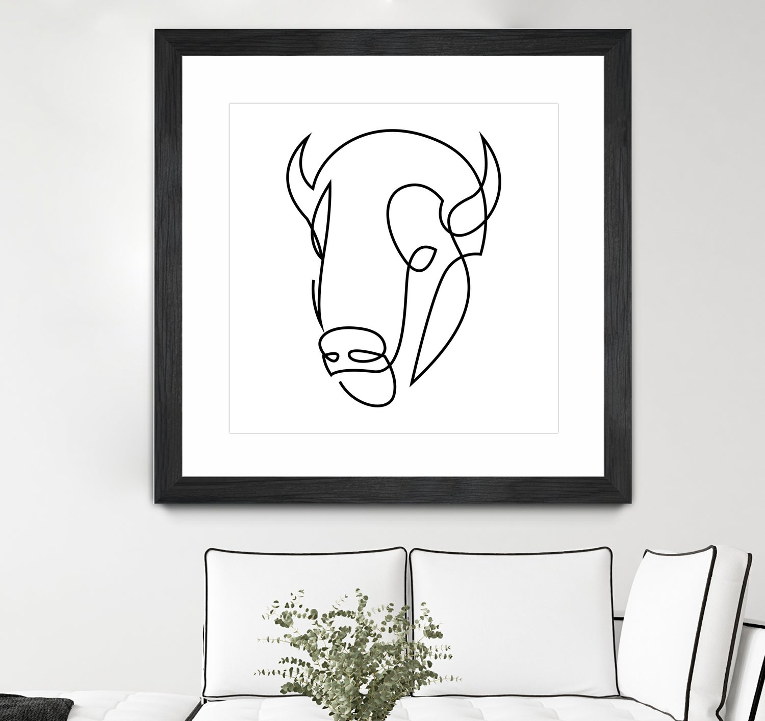 antiquity - one line bull art by Andrew Strugallo on GIANT ART - white digital drawing