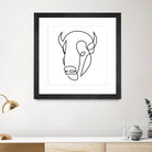 antiquity - one line bull art by Andrew Strugallo on GIANT ART - white digital drawing