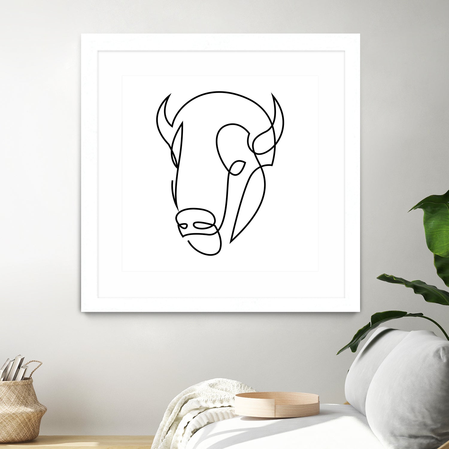 antiquity - one line bull art by Andrew Strugallo on GIANT ART - white digital drawing