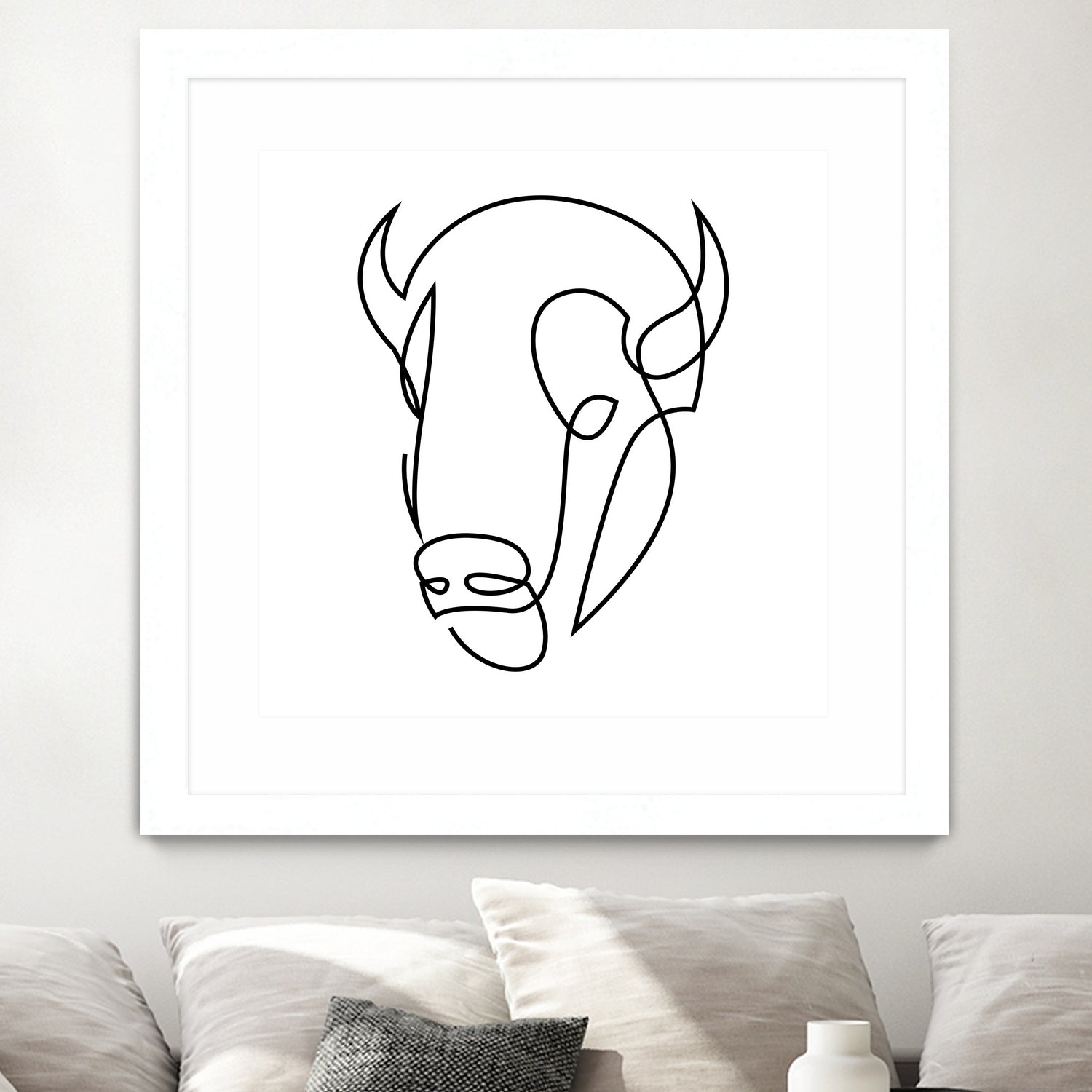 antiquity - one line bull art by Andrew Strugallo on GIANT ART - white digital drawing