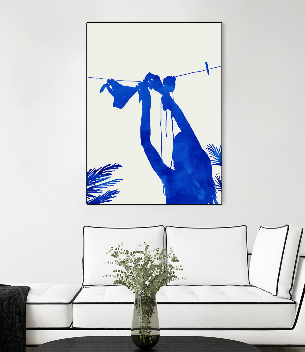 Blue Nude Vacay Matisse by Uma Gokhale on GIANT ART - blue digital painting