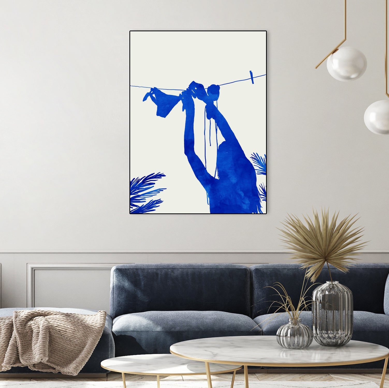 Blue Nude Vacay Matisse by Uma Gokhale on GIANT ART - blue digital painting