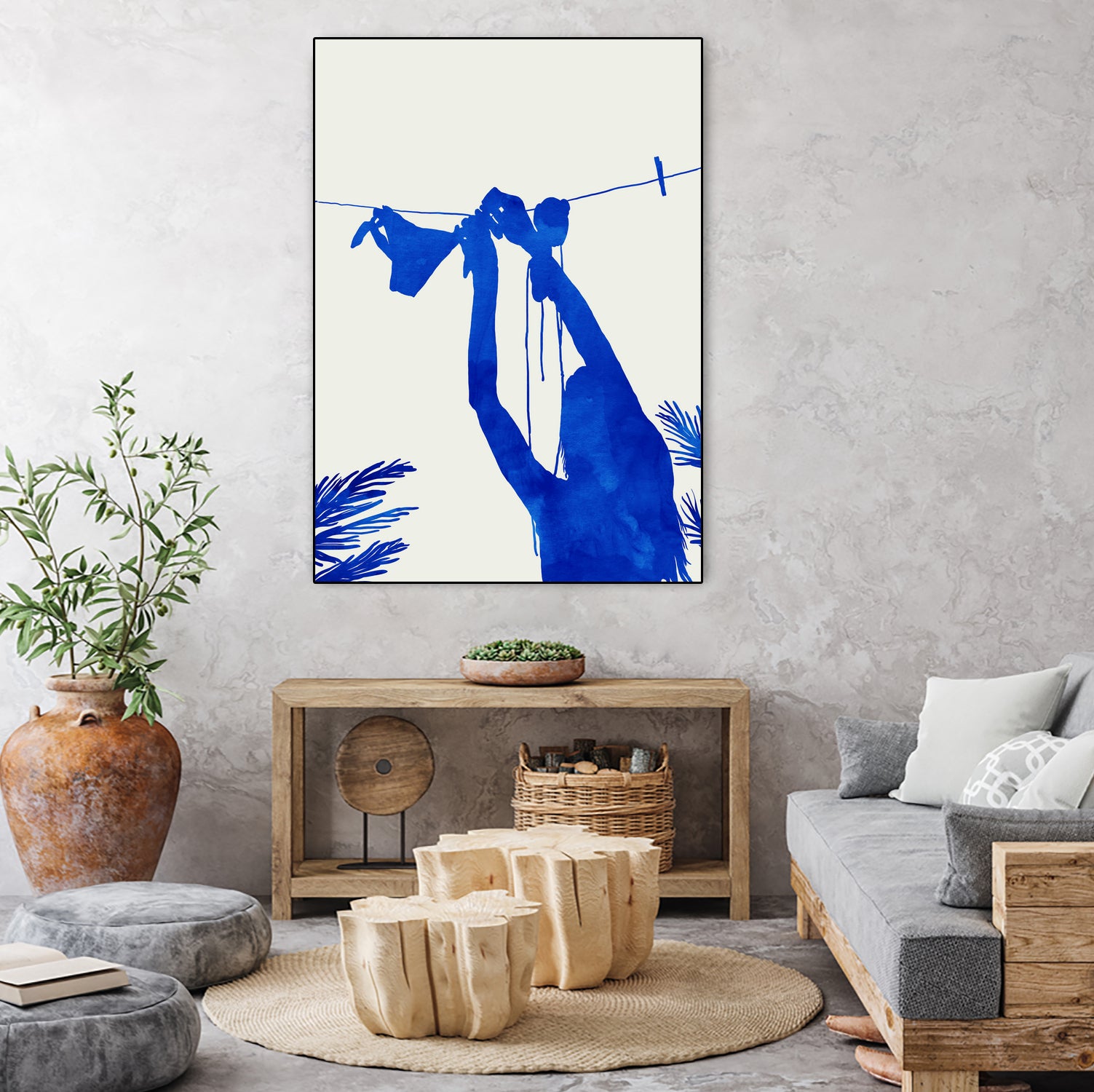 Blue Nude Vacay Matisse by Uma Gokhale on GIANT ART - blue digital painting